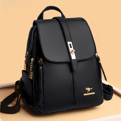 Luxus női bőr hátizsákok lányoknak Sac A Dos Casual Daypack fekete vintage hátizsák iskolatáskák lányoknak Mochila hátizsák