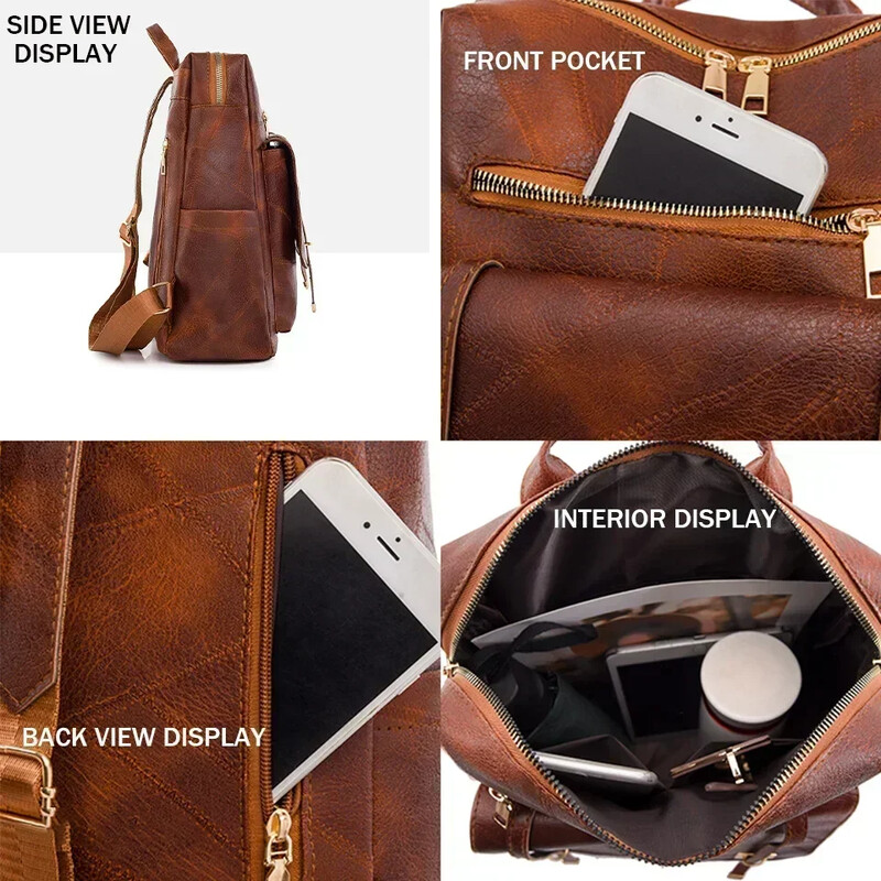 Dámska vintage kožená taška s veľkou kapacitou na každodenné dochádzanie, dámsky batoh na nakupovanie, módny návrhár, školské tašky na cestovanie