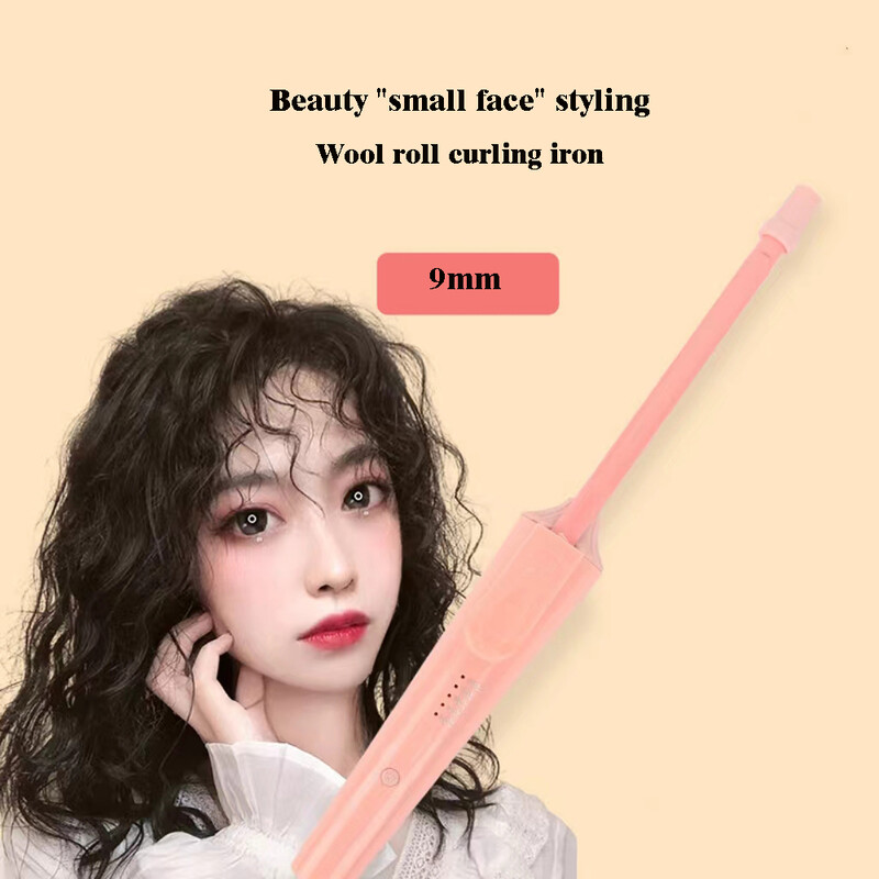 Mini matu lokšķēres 9 mm lokšķēres Profesionālas cirtainas knaibles Keramikas elektriskās salona veidošanas rīks Mazs gofrēšanas gludeklis