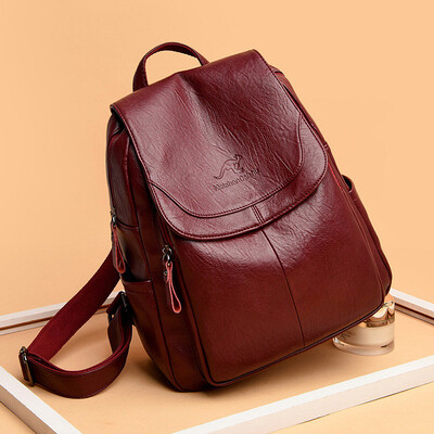 9 színű női puha bőr hátizsákok Vintage női válltáskák Sac a Dos Casual Travel Női táska Mochilas iskolatáskák