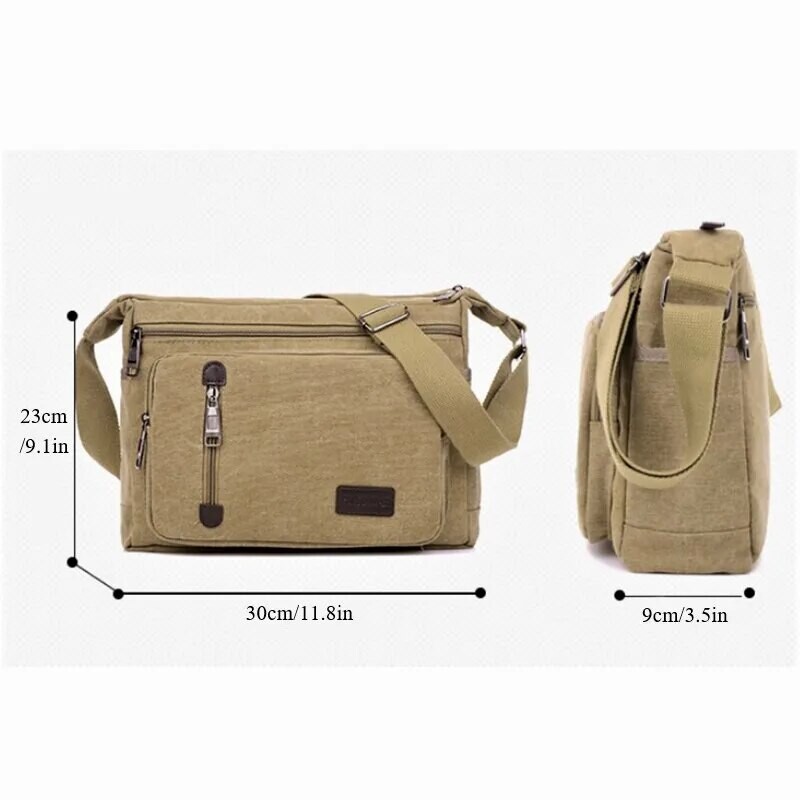 Plátenná taška cez rameno, fľaša, muži, ženy, ležérna, jednoduchá, módna, retro, crossbody, štvorcová, viacvrstvová