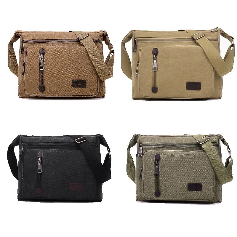 Plátenná taška cez rameno, fľaša, muži, ženy, ležérna, jednoduchá, módna, retro, crossbody, štvorcová, viacvrstvová