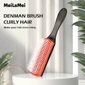 Βούρτσα μαλλιών 9 σειρών Denman Detangler Hairbrush Scalp Massager Ίσια υγρή χτένα για γυναίκες Ανδρική βούρτσα μαλλιών κομμωτηρίου σγουρά