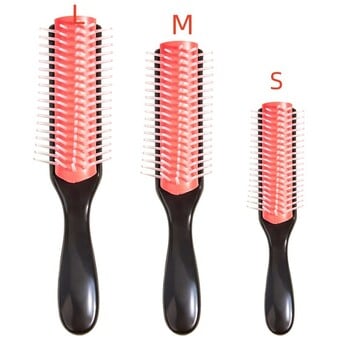 Βούρτσα μαλλιών 9 σειρών Denman Detangler Hairbrush Scalp Massager Ίσια υγρή χτένα για γυναίκες Ανδρική βούρτσα μαλλιών κομμωτηρίου σγουρά