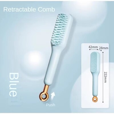 Visszahúzható fésűs, öntisztító hajkefe, antisztatikus masszázsfésű női sima hajra, öntisztító hajkefe