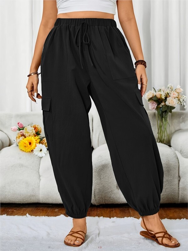 Dámske letné dlhé nohavice Plus Size, ležérne, módne, elastické, s vysokým pásom, dámske nohavice v kórejskom štýle, voľné skladané nohavice
