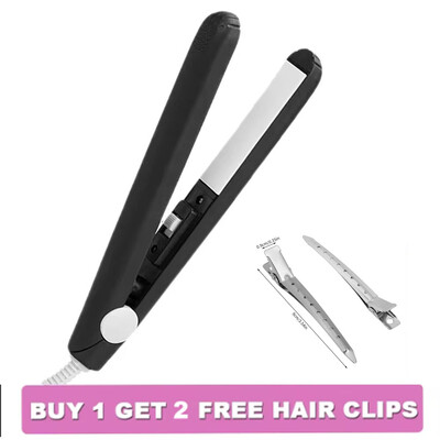 Mini Splint Flat Iron Matu taisnotājs Kērlinga Nūjiņa Cirtainais Keramikas Ruļļotājs Taisns Divējāda Pielietojuma Matu Veidošanas Instruments AR Matu Sprādzi