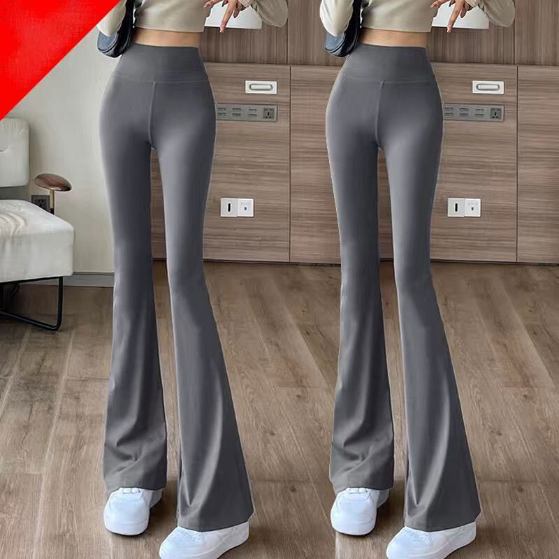 Dámske jarné módne jednoduché jednofarebné nohavice na jogu s vysokým pásom, dámske oblečenie, univerzálne, priliehavé, ležérne nohavice