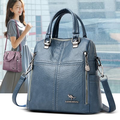 Hot Sale Visokokvalitetni kožni ruksak Ženske torbe na rame Višenamjenski putni ruksak Školske torbe za djevojčice Bagpack Mochila