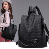 Lopás elleni női hátizsák új divatos válltáska kültéri utazási PU bőr hátizsák napi ingázáshoz számítógépes táska