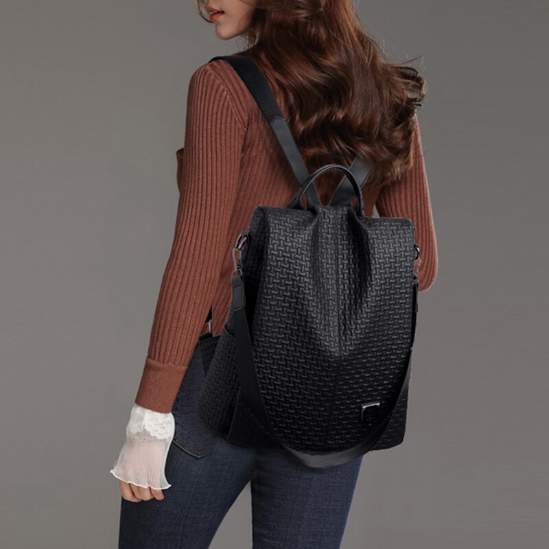 Lopás elleni női hátizsák új divatos válltáska kültéri utazási PU bőr hátizsák napi ingázáshoz számítógépes táska