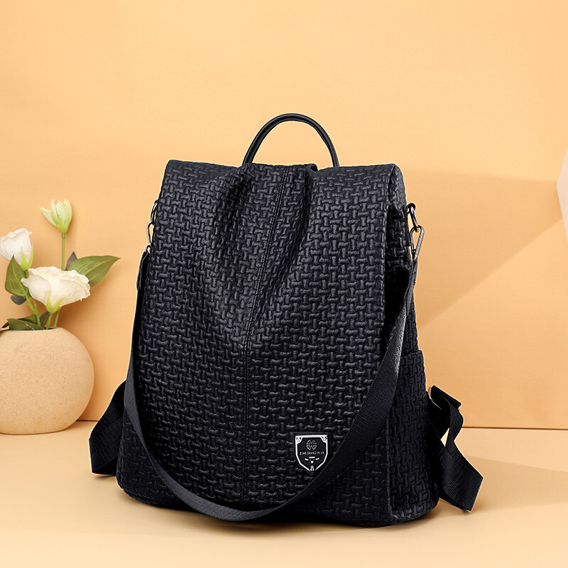 Lopás elleni női hátizsák új divatos válltáska kültéri utazási PU bőr hátizsák napi ingázáshoz számítógépes táska