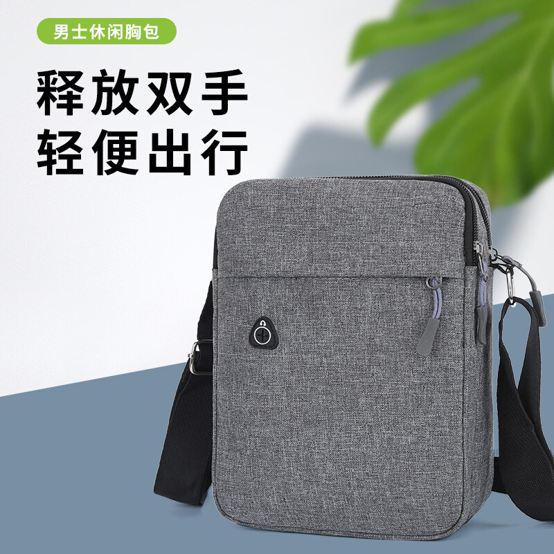 Pánska crossbody kabelka, módna kabelka cez rameno, mini pánska náprsná taška, plátená cestovná kabelka, jednoduchá čierna taška, Bolso Mochila