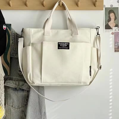Mestská minimalistická študentská taška s veľkou kapacitou na dochádzanie, horizontálna plátená taška s jedným ramenom, diagonálny kríž, prenosná
