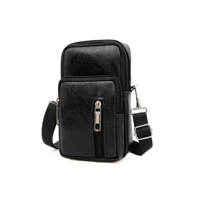 Pánska taška cez rameno, multifunkčná kožená taška cez rameno, ležérna crossbody taška, vysoko kvalitná pánska kabelka na telefón, pánska náprsná taška