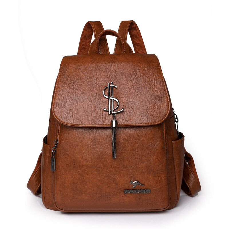 Mados Moteriškos Minkštos odinės kuprinės Moteriškos mokyklinės knygų krepšiai Didelės talpos pirkiniai Kelionių kuprinė Moteriai Nauja laisvalaikio kuprinė