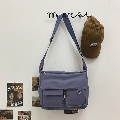 Koreai Ulzzang Messenger Bag Női Új 2023 Nylon táskák Több zsebes Crossbody táskák Női Iskolakönyv Válltáska Lányok táska