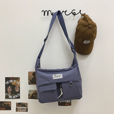 Koreai Ulzzang Messenger Bag Női Új 2023 Nylon táskák Több zsebes Crossbody táskák Női Iskolakönyv Válltáska Lányok táska