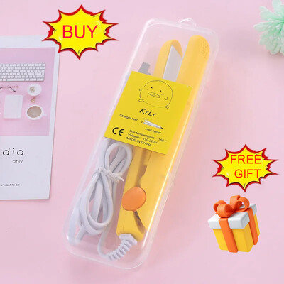 Pārnēsājams mini matu taisnotājs, gludeklis, gludeklis, matu ruļļi vīriešiem sievietēm, īsiem matiem, viļņu frizūras veidošana ar divu spriegumu taisnošanas gludekļiem