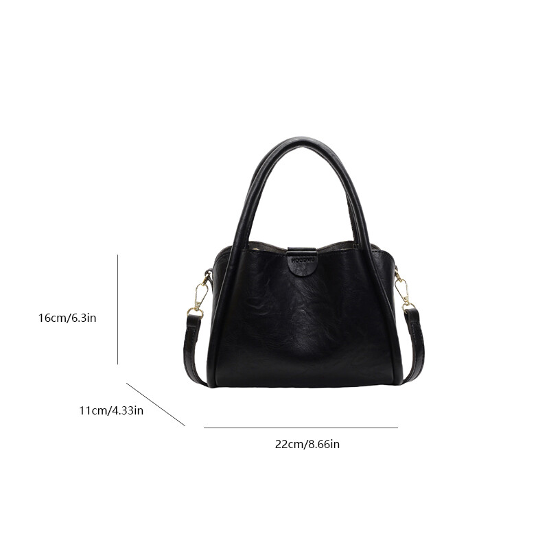 Dámska nová kabelka cez rameno, jednofarebná kabelka z umelej kože, módna ležérna crossbody kabelka