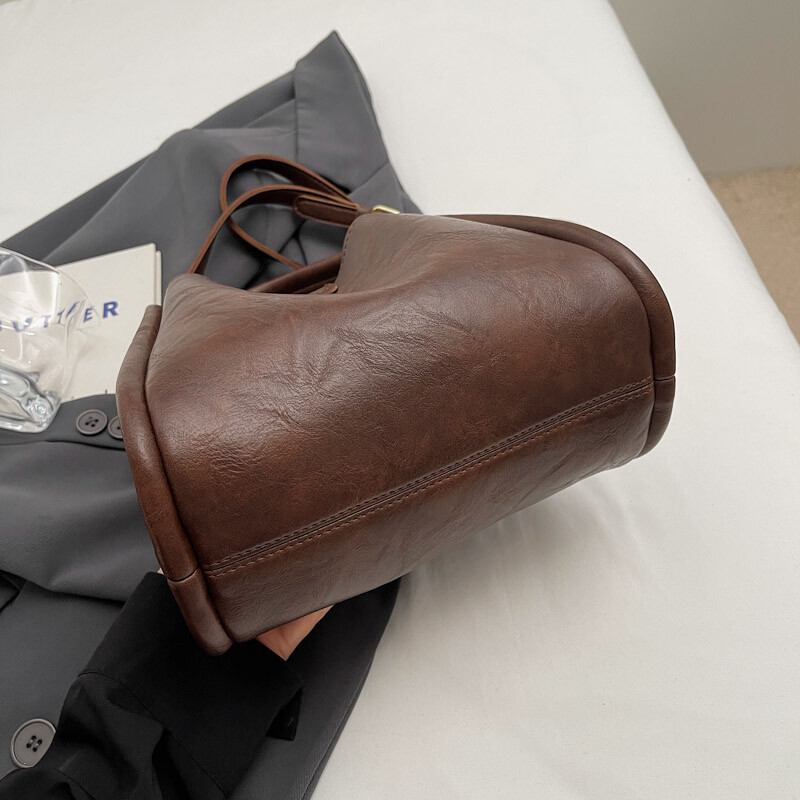 Dámska nová kabelka cez rameno, jednofarebná kabelka z umelej kože, módna ležérna crossbody kabelka