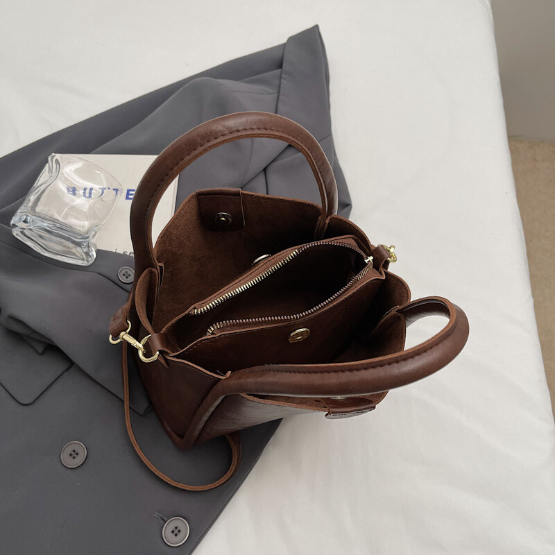 Dámska nová kabelka cez rameno, jednofarebná kabelka z umelej kože, módna ležérna crossbody kabelka
