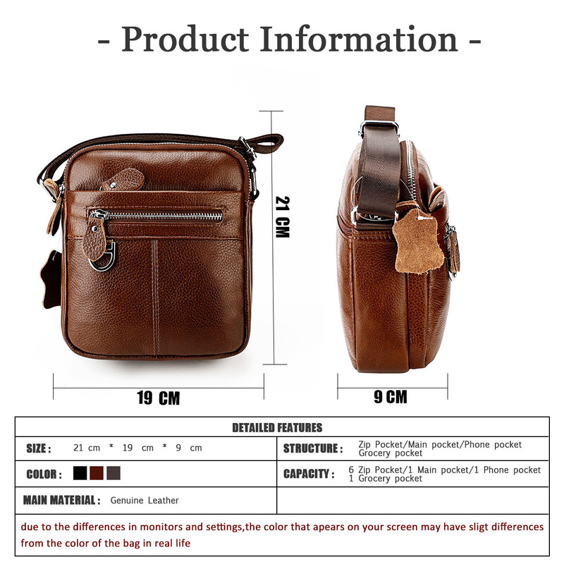 Pánska kožená crossbody kabelka cez rameno, vysoko kvalitná, módna, obchodná, do práce, vodotesná, odolná voči opotrebovaniu