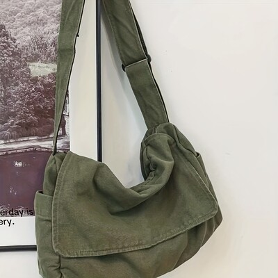 Moterų žinučių krepšys senovinė rankinė drobė paauglių pečių nešiojimo krepšiai Kasdieninė rankinė Crossbody rankinės
