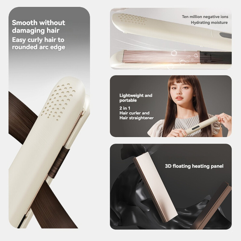 Νέο 2 σε 1 επαγγελματικό ισιωτικό μαλλιών με 4 Gears Heat κεραμικό Ionic Fast Heat-Up Negative Ion Hair Flat Iron LCD Display