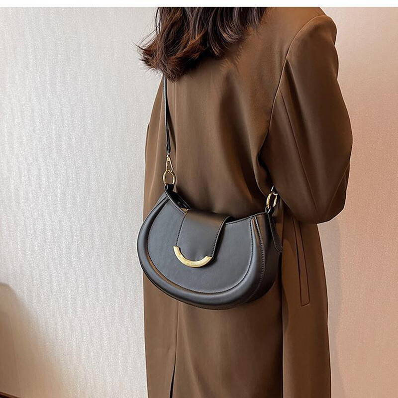 Geantă de damă, la modă, de designer de marcă, cu fermoar, genți de mână mici, geantă de umăr, din piele PU, ocazional, genți hobo