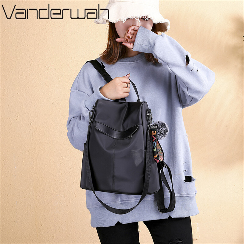 Ležerna ženska ruksak torbica Protuprovalni Oxford ruksak Mochila Hairball Tassel Vodootporna školska torba na rame za tinejdžerice Djevojčice