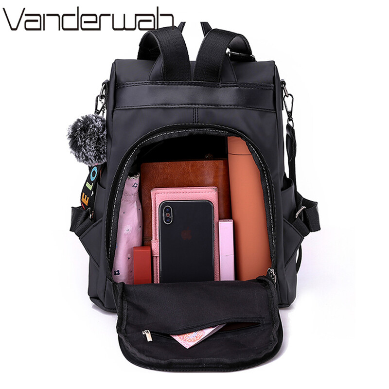 Ležerna ženska ruksak torbica Protuprovalni Oxford ruksak Mochila Hairball Tassel Vodootporna školska torba na rame za tinejdžerice Djevojčice