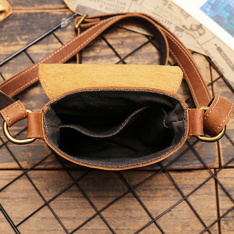Retro preklápacia čierna malá kabelka cez rameno pre mužov z pravej kože, crossbody kabelky s menším dizajnom, jednoduchá pánska taška na mobilný telefón