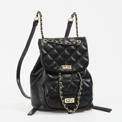 Novi modni ženski ruksaci Mali mirisni vjetar crni lingge korejski stil Lančana torba Leisure Drawstring Ruksaci velikog kapaciteta