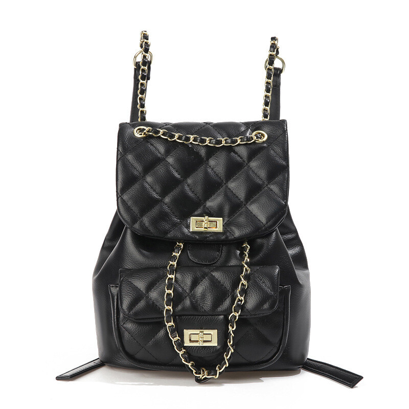 Novi modni ženski ruksaci Mali mirisni vjetar crni lingge korejski stil Lančana torba Leisure Drawstring Ruksaci velikog kapaciteta