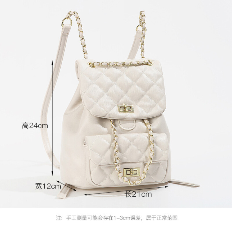 Novi modni ženski ruksaci Mali mirisni vjetar crni lingge korejski stil Lančana torba Leisure Drawstring Ruksaci velikog kapaciteta