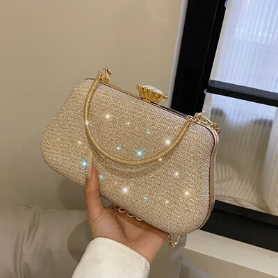 Luxus High Design női estélyi táska márka parti bankett csillogó táska hölgyeknek Esküvői Clutch kézitáska Válltáska lánc Bolsas