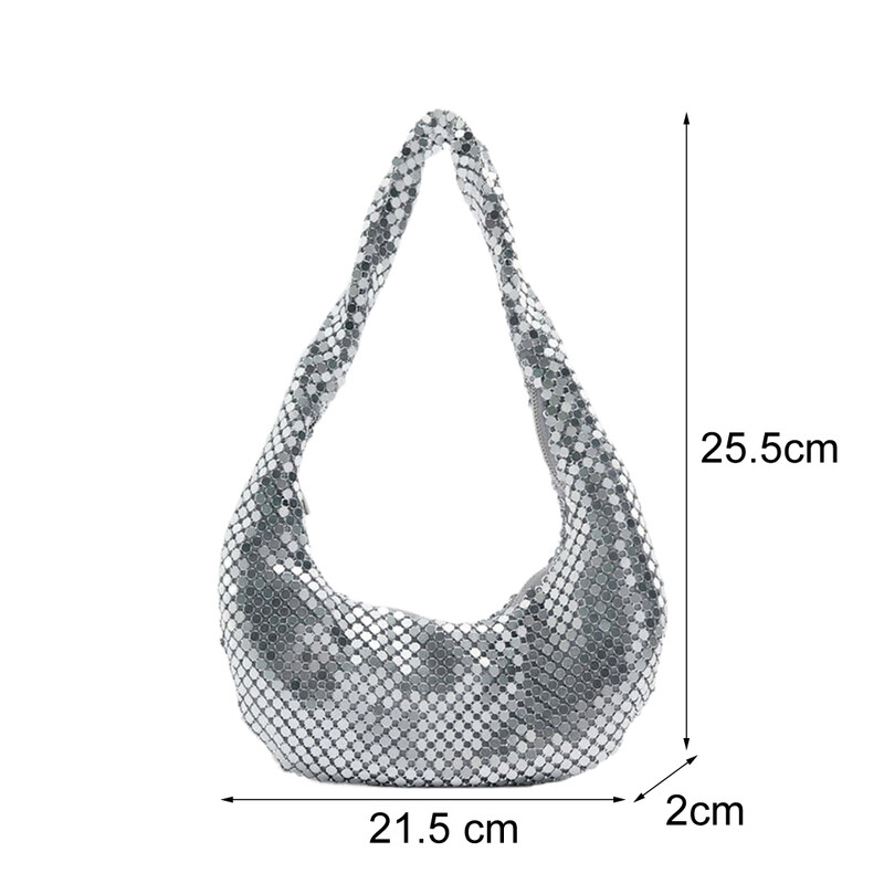 Fogantyúval csillogó esti kuplungtáska luxus tervezői pénztárcák és kézitáskák ezüst válltáskák esküvői partikra