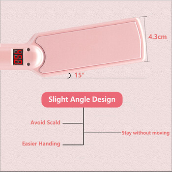 RUCHA Професионална преса за коса с широка плоча Титаниева плоска ютия Бързо нагряващ се LCD дисплей PTC Лечение Ютия и четка за коса