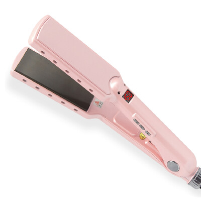 RUCHA Επαγγελματικό ισιωτικό μαλλιών Ευρεία πλάκα από τιτάνιο Επίπεδο σίδερο Οθόνη LCD ταχείας θέρμανσης PTC Θεραπεία Σίδερο και βούρτσα μαλλιών