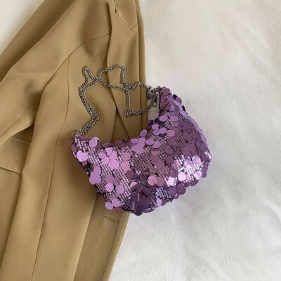 Kórejská retiazková flitrová crossbody kabelka, večerná spojka, večierok, svadobná kabelka, kabelka, dámska kabelka pod pazuchu, crossbody kabelka