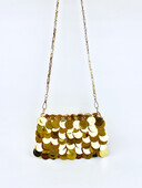 Madinga ir šauni auksu blizganti grandinėlė, moteriška madinga ir paprastos tekstūros, horizontalus kvadratinis krepšys, personalizuotas krepšys