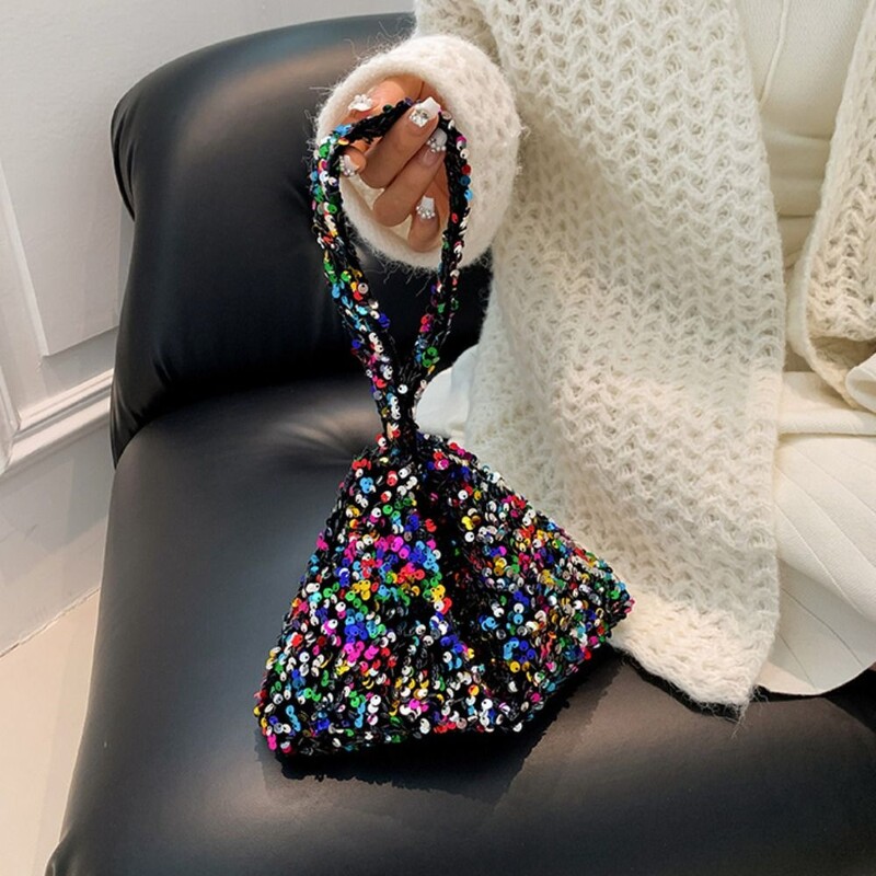 Jednofarebná flitrovaná crossbody kabelka v kórejskom štýle, flitrovaná kabelka cez rameno, kabelka pod pazuchu, kabelka na telefón, večerná kabelka, spoločenská kabelka, večera, párty