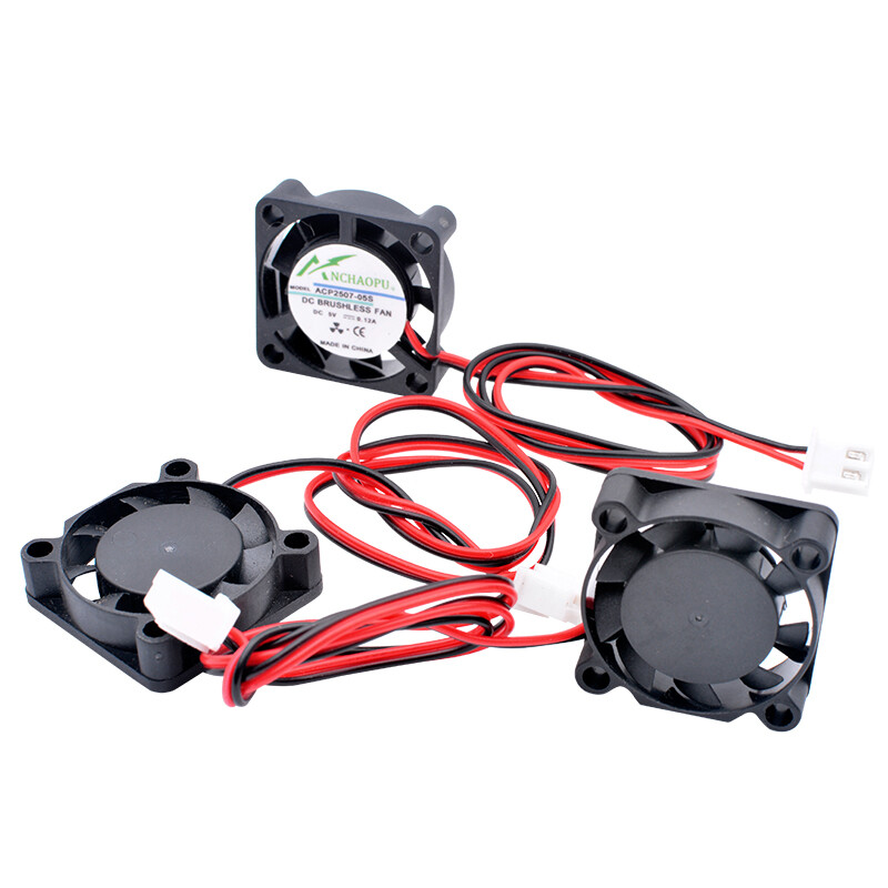 ACP2507 25x25x7mm DC5V 12V 24V 2 laidai Itin plonas miniatiūrinis aušinimo ventiliatorius projektoriaus aušinimo kriauklei aliuminio lakštas