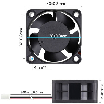 2 части Gdstime 4cm 3D принтер Охлаждащ вентилатор DC 5V 12V 24V Малък безчетков охлаждащ вентилатор 40x40x20mm 40mm 4020 Кутия за компютър Радиатор