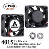 2vnt Gdstime DC 5V 12V 24V ventiliatorius 40mm 4015 Micro Dual Ball bešepetis drėkintuvas 4cm 40MMx15MM nešiojamojo kompiuterio aušinimo ventiliatorius