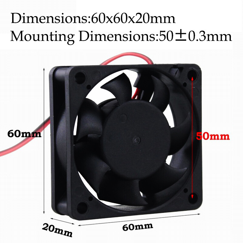 2 vnt Gdstime DC 24V 12V 60x60x20mm 60mm rutulinis guolis ašinis bešepetis spausdintuvo aušintuvo ventiliatorius 60mmx20mm 6cm radiatoriaus aušinimo ventiliatorius