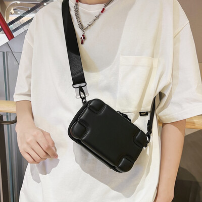Minimalistická pánska mäkká kožená malá taška do krabice, ľahká pánska taška cez rameno s tvrdou škrupinou, cestovná taška cez rameno, telefón, crossbody taška pre mužov
