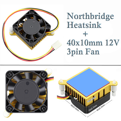 1PCS Дънна платка на компютъра SouthBridge Northbridge Радиатор 40x13mm Алуминиев W/ охладител Охлаждащ вентилатор 40mm 12V 3Pin за чип PC CPU