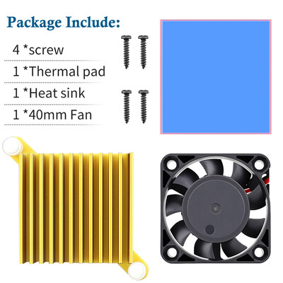 1 vnt Kompiuterio pagrindinė plokštė SouthBridge Northbridge Radiatorius 40x13mm Aliuminis W / Aušintuvo aušinimo ventiliatorius 40mm 12V 3Pin for Chip PC CPU